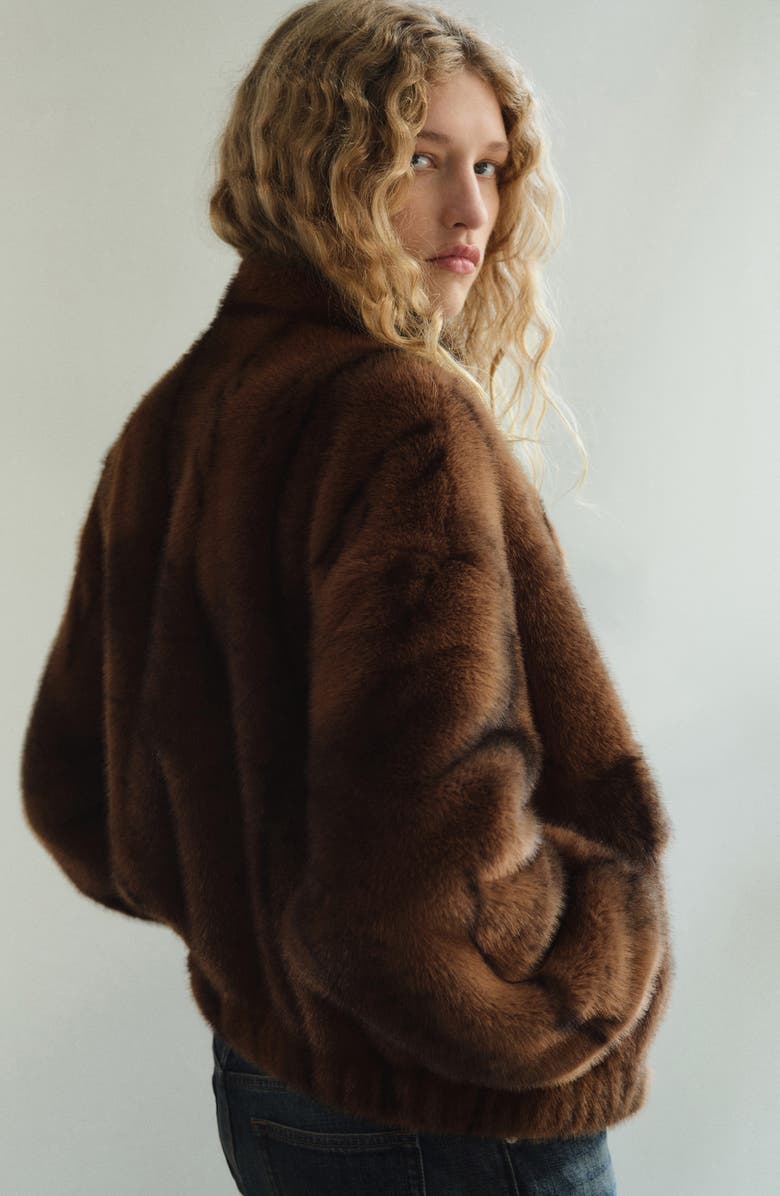 MANGO Faux Fur Jacket, Alternate, color, 