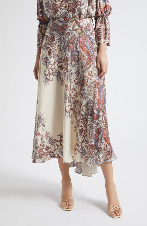 Decano Paisley Midi Skirt