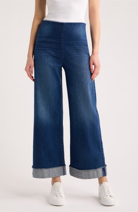 Illusion Mid Rise Wide Leg Jeans