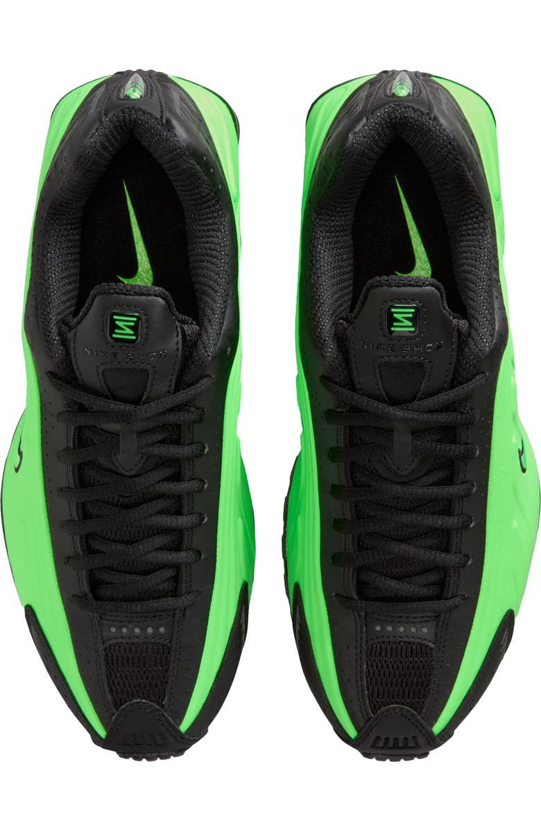 Nike Shox R4 Sneaker, Alternate, color, Black/ Voltage Green/ Black