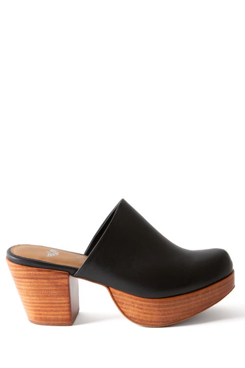 Fortress Ava Leather Clog Mule In Black