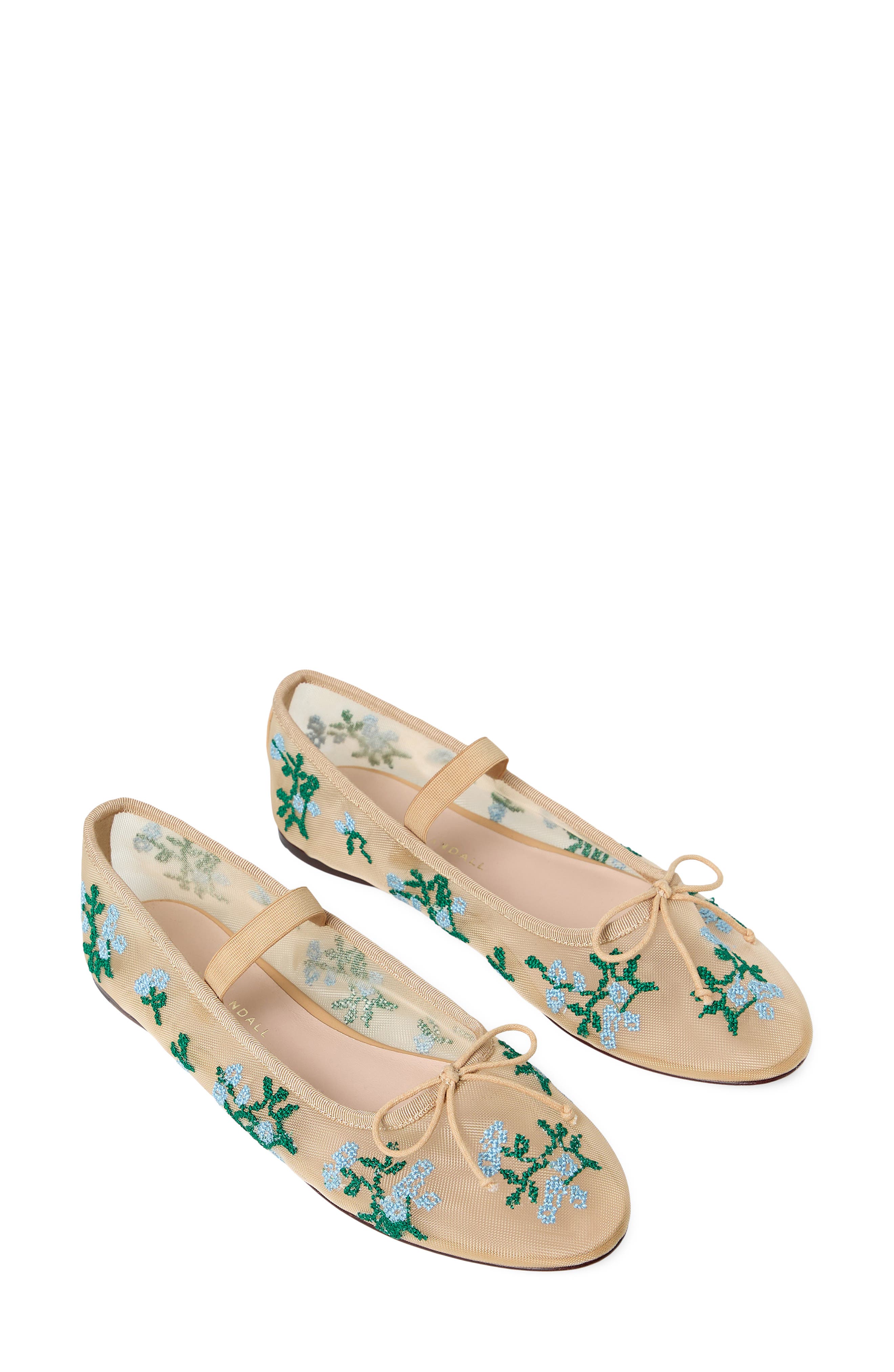 Loeffler Randall Leonie Mary Jane Flat, Alternate, color, Caramel/ Green/ Blue