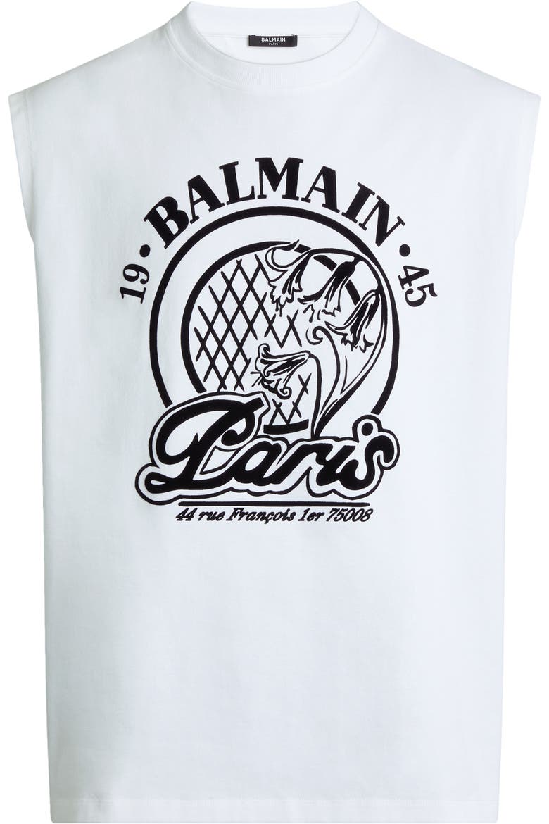 Flocked Balmain Quilted tank top, Alternate, color, white