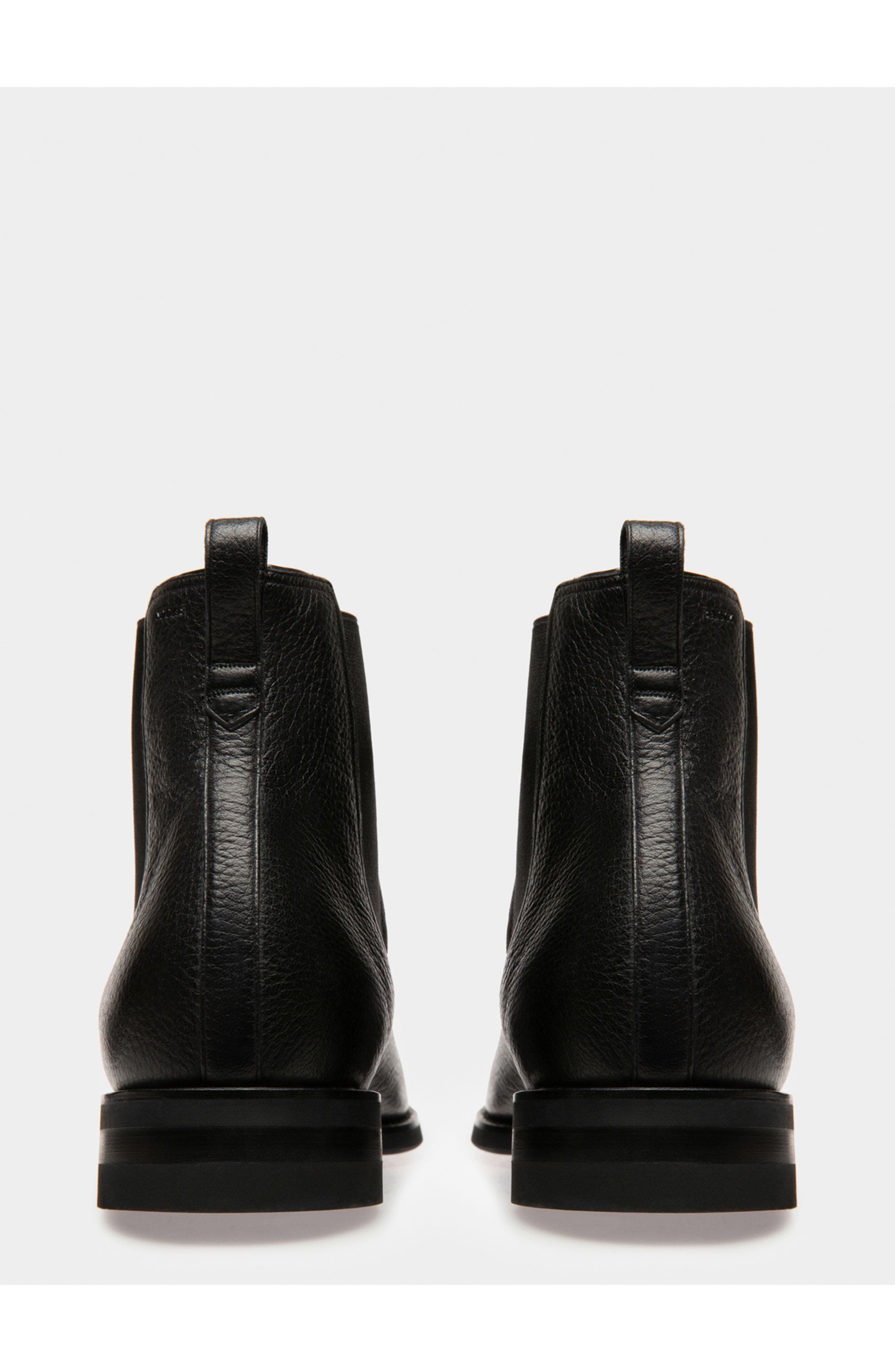 Bally Scribe Novo Booties In Deer Leather, Alternate, color, Black