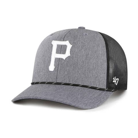 Men's '47 Charcoal Pittsburgh Pirates Carbon Rope Trucker Adjustable Hat