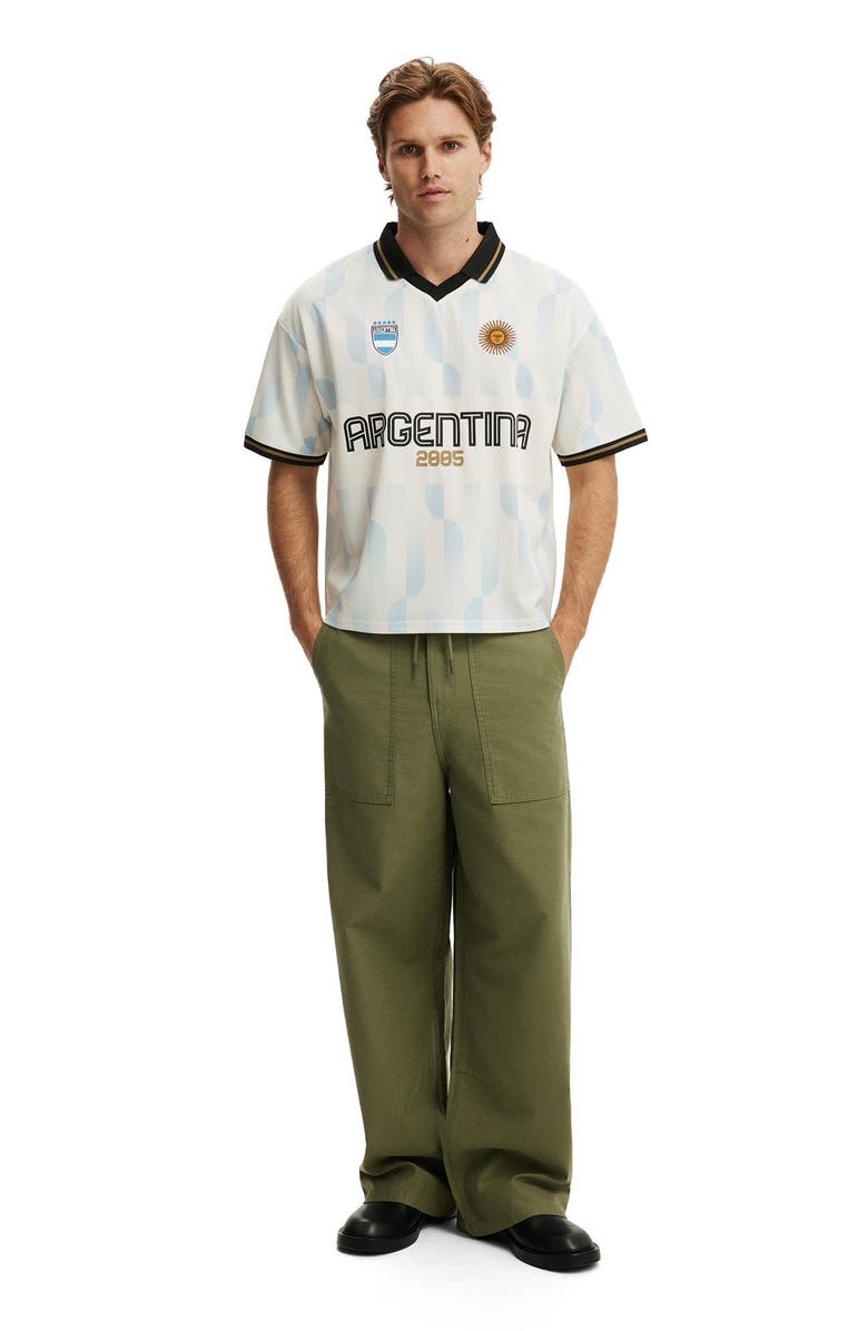 Cotton On Men's Cropped Sports Jersey, Alternate, color, Light Blue  Vintage White