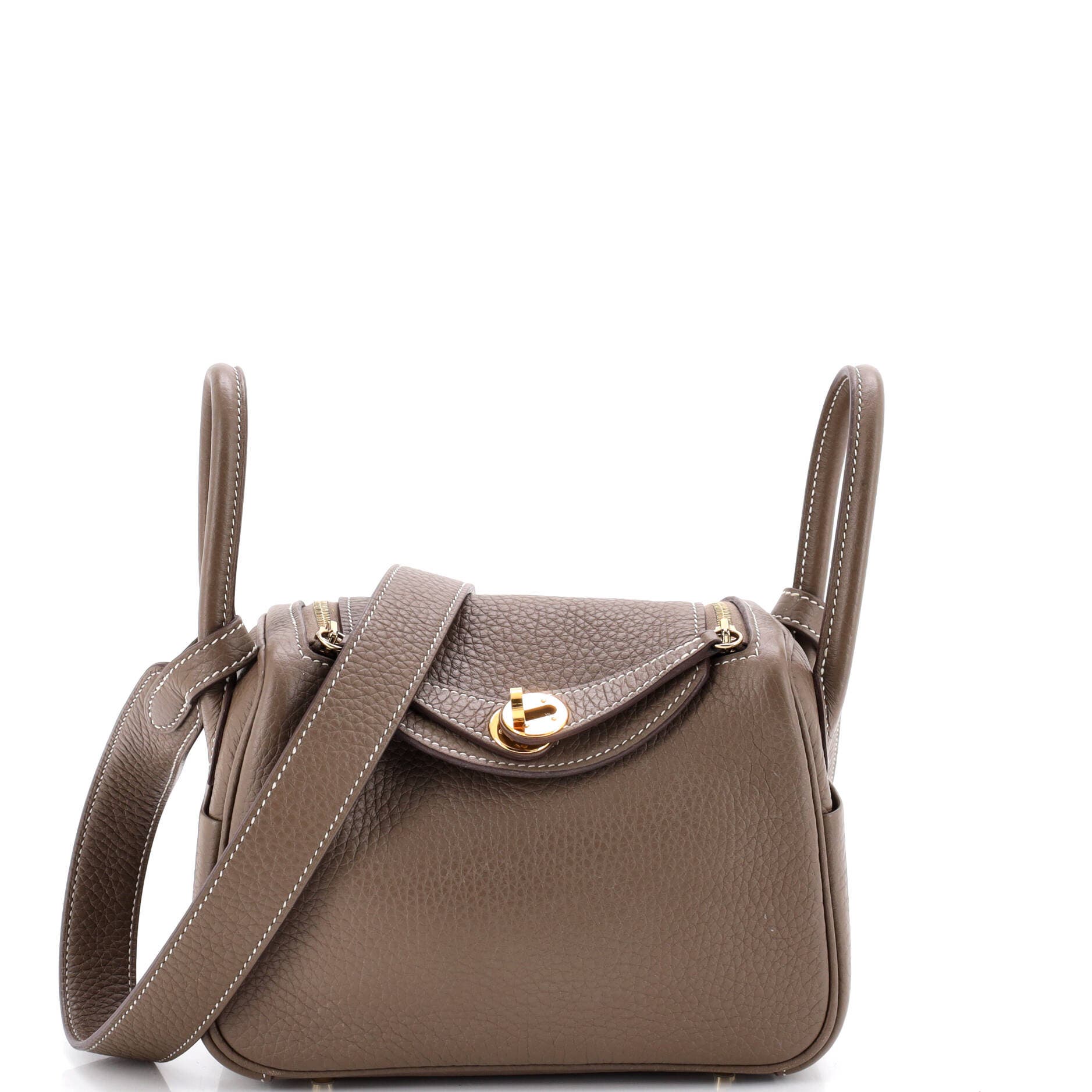 Pre-Owned Hermes Lindy Bag Clemence Mini, Main, color, Etoupe