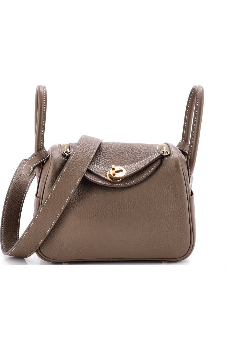 Pre-Owned Hermes Lindy Bag Clemence Mini, Main, color, Etoupe