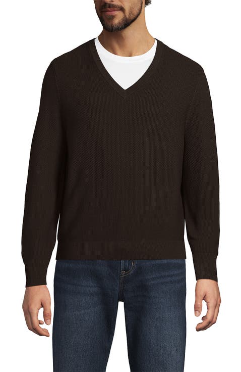 Long Sleeve Washable Merino Wool V Neck Sweater