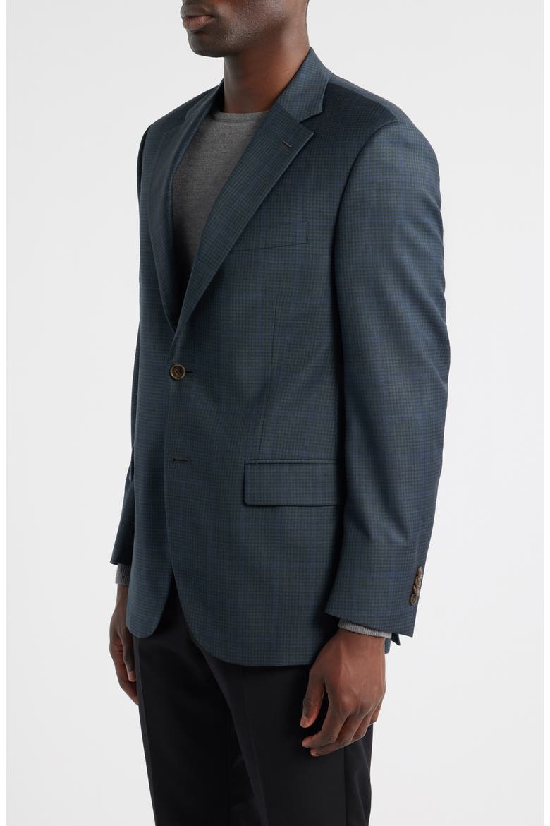Flynn Classic Fit Dark Green Check Wool Sport Coat, Alternate, color, GREEN