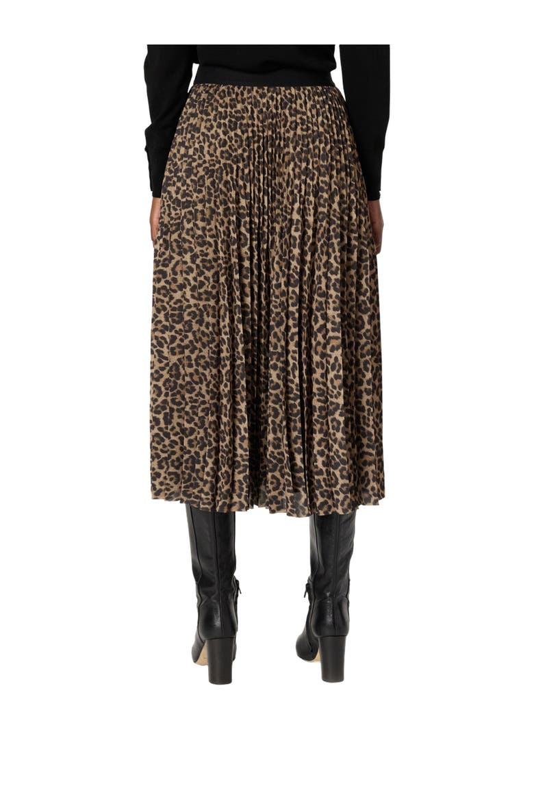 Babette Pleated Midi Skirt, Alternate, color, Brown