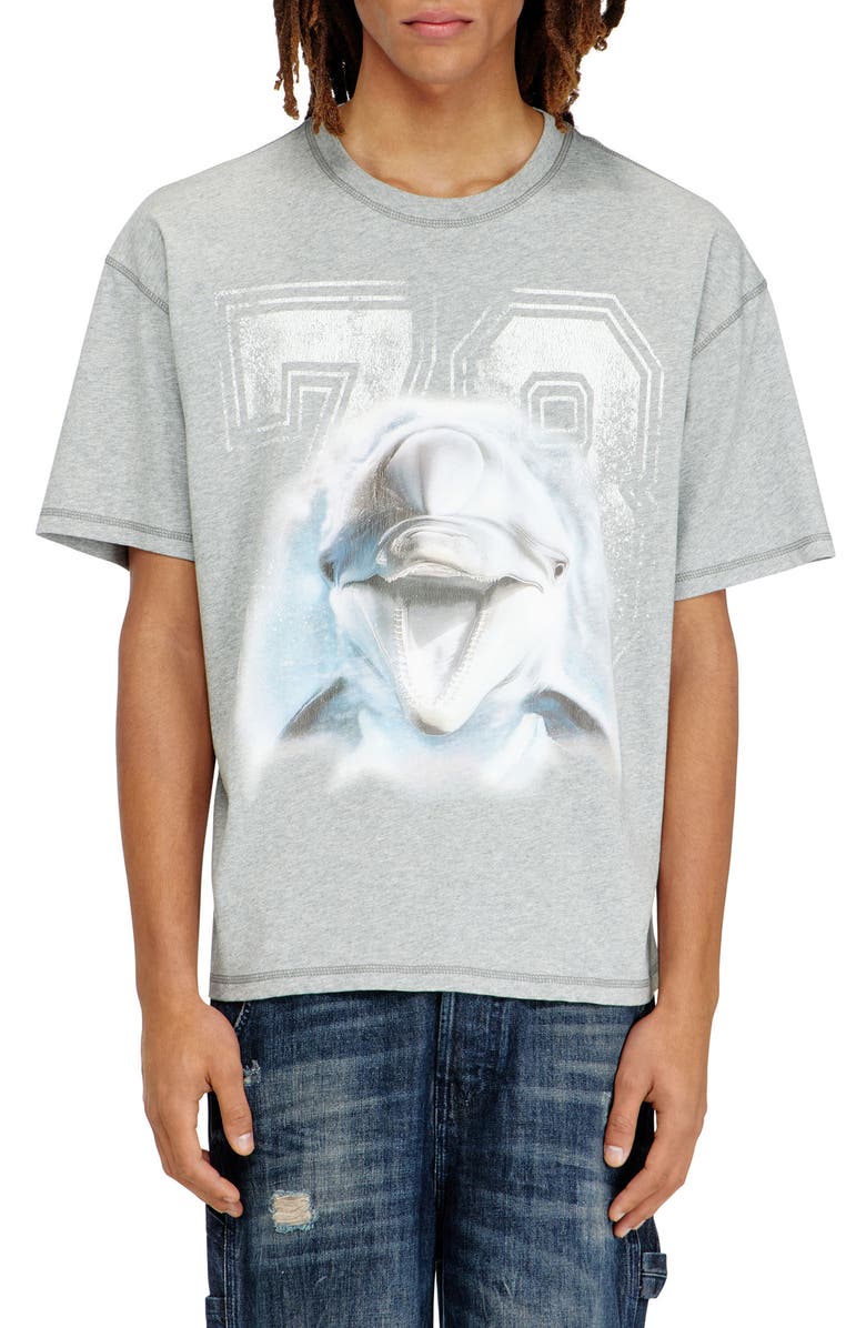 DIESEL<sup>®</sup> T-Boxt Dolphin Graphic T-Shirt, Main, color, 032 - Melange Grey