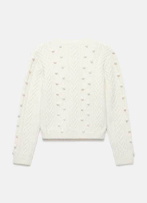 Mint Velvet Bow Detail Wool Blend Cardigan In White