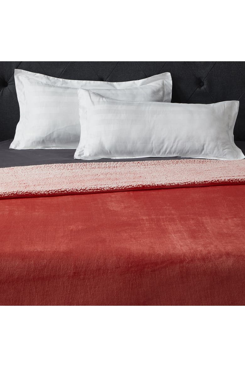 Cozy Tyme Saleem Faux Shearling Throw Blanket - 108" x 90", Alternate, color, FUCHSIA
