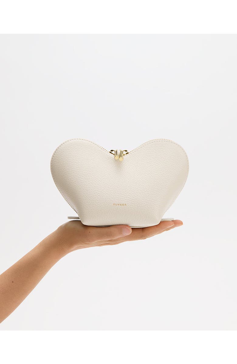 Cuyana Mini Heart Case, Alternate, color, Ecru