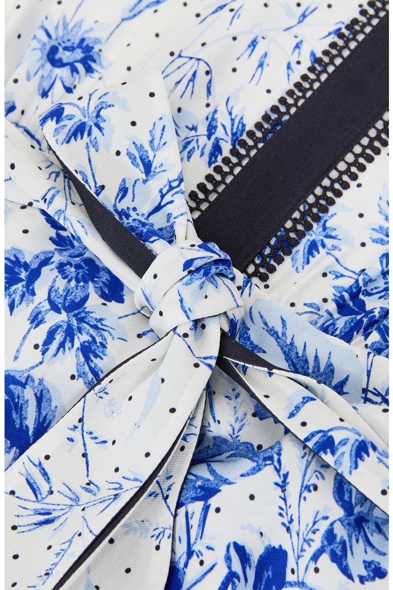 Anisa Floral-Print Belted Minidress, Alternate, color, IVORY/ BLUE
