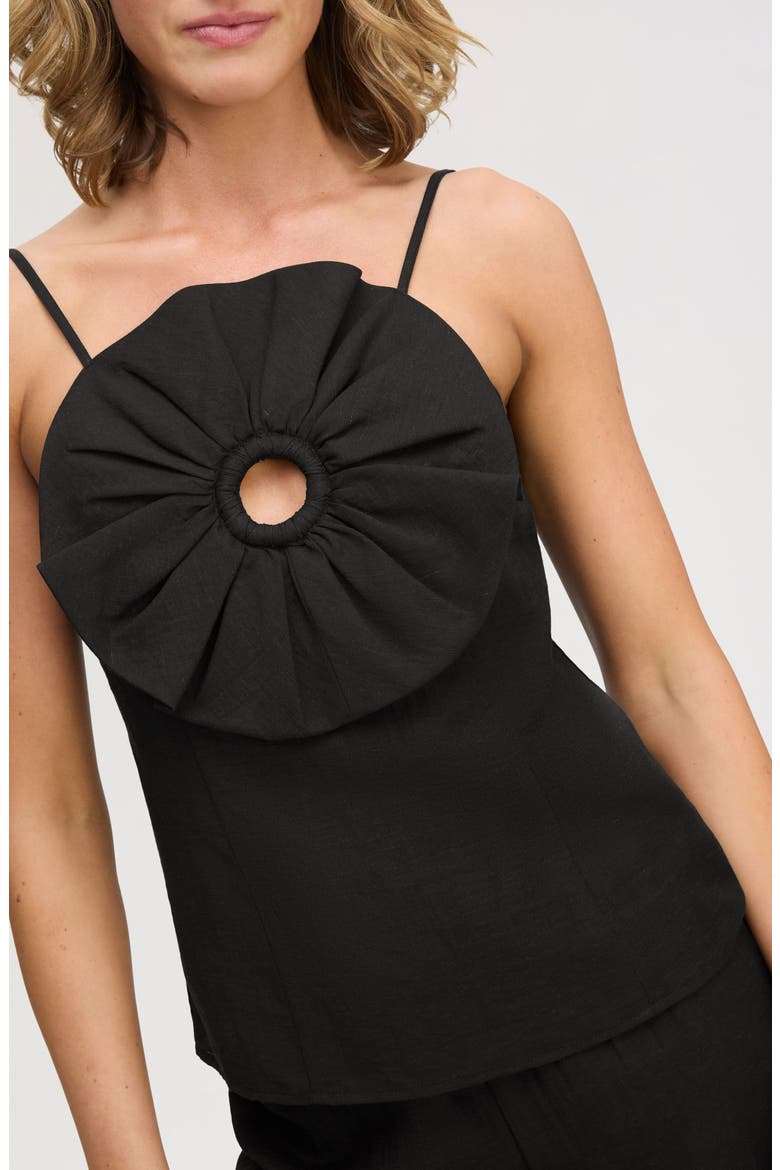 3D Flower Camisole, Alternate, color, TRUE BLACK