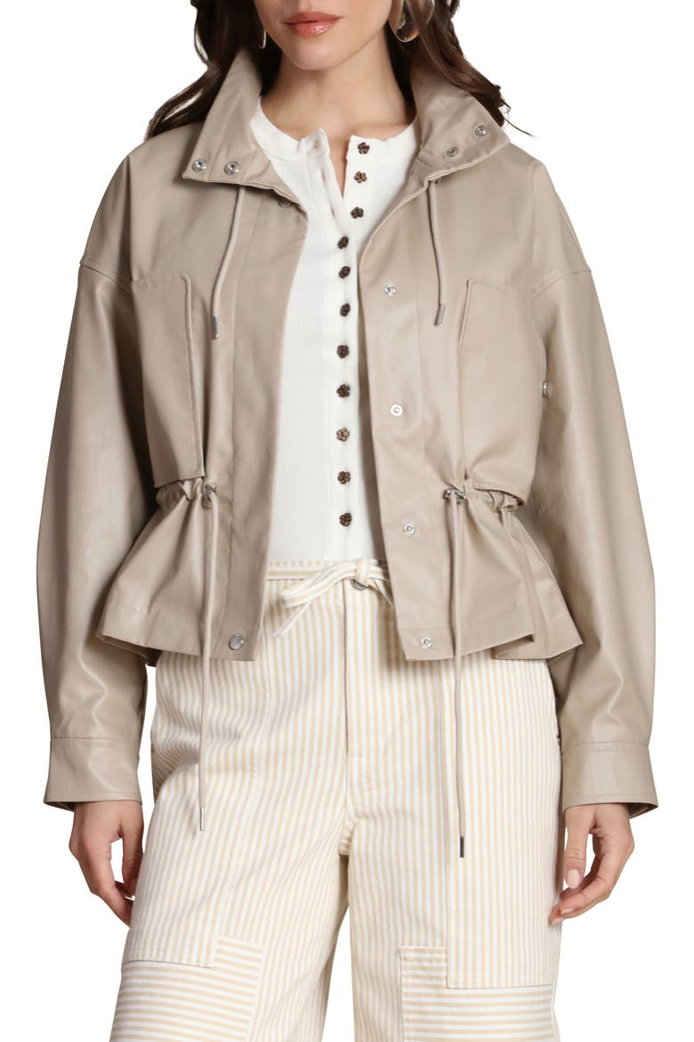 Faux-Ever Leather™ Cropped Anorak, Main, color, CLAY