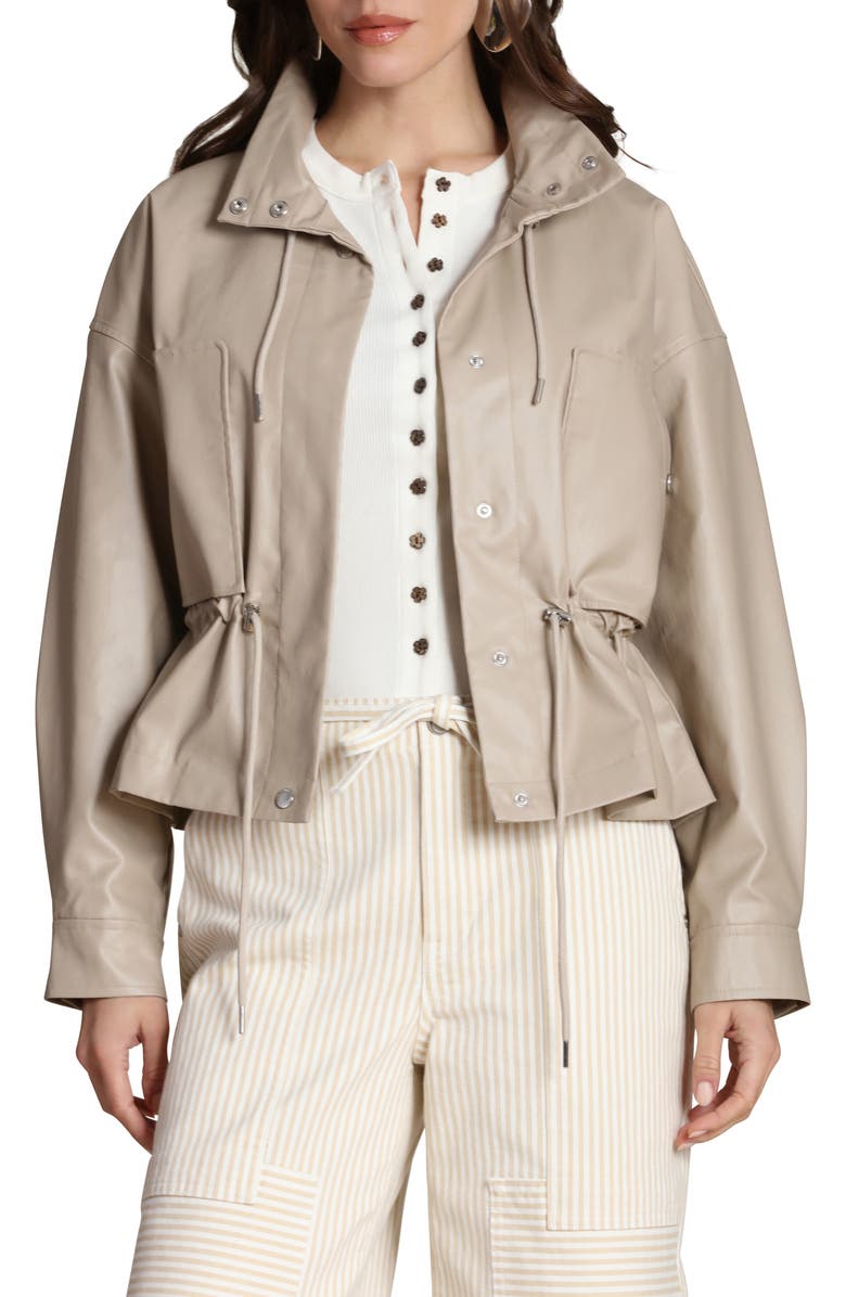 Avec Les Filles Faux Leather Peplum Jacket, Alternate, color, Clay