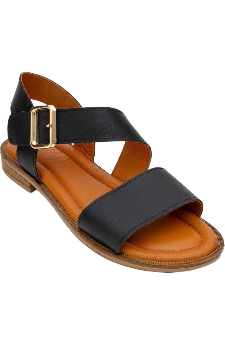 Forever & Always Shoes Majesty Leather Sandal, Alternate, color, Black Leather