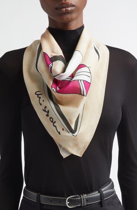 Cotton & Silk Graphic Square Scarf