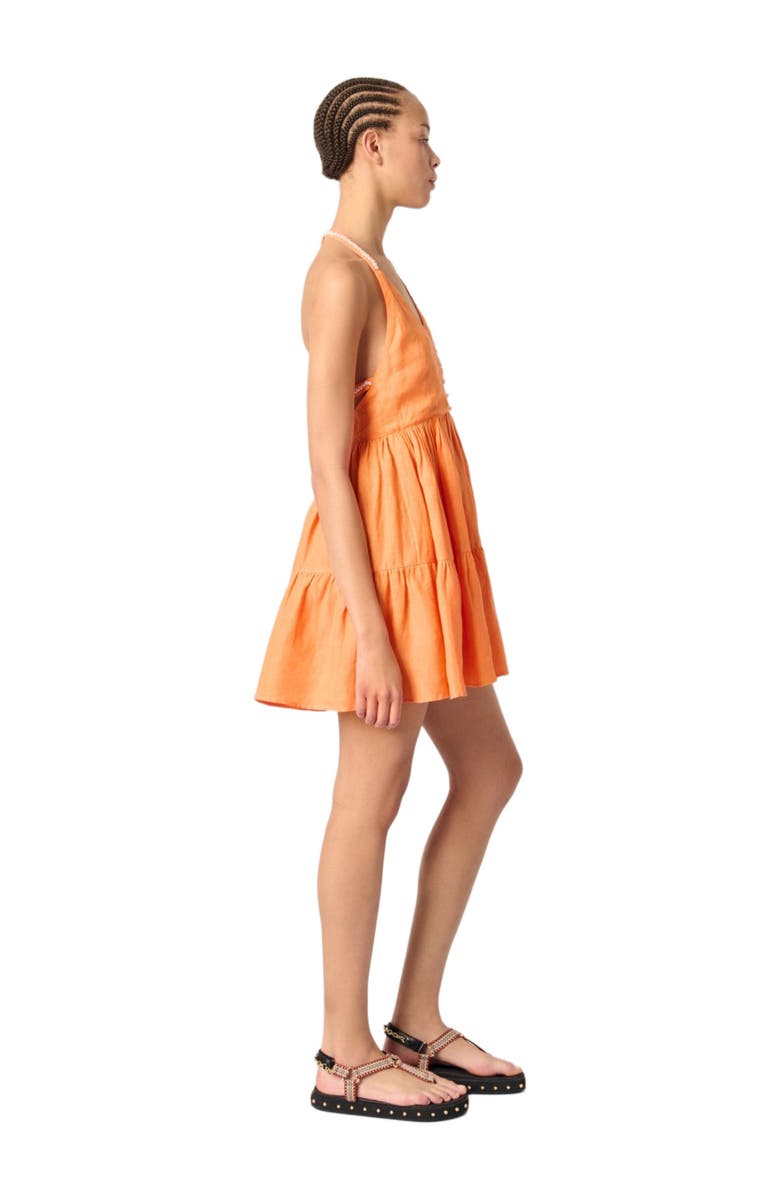 maje Short linen dress, Alternate, color, 