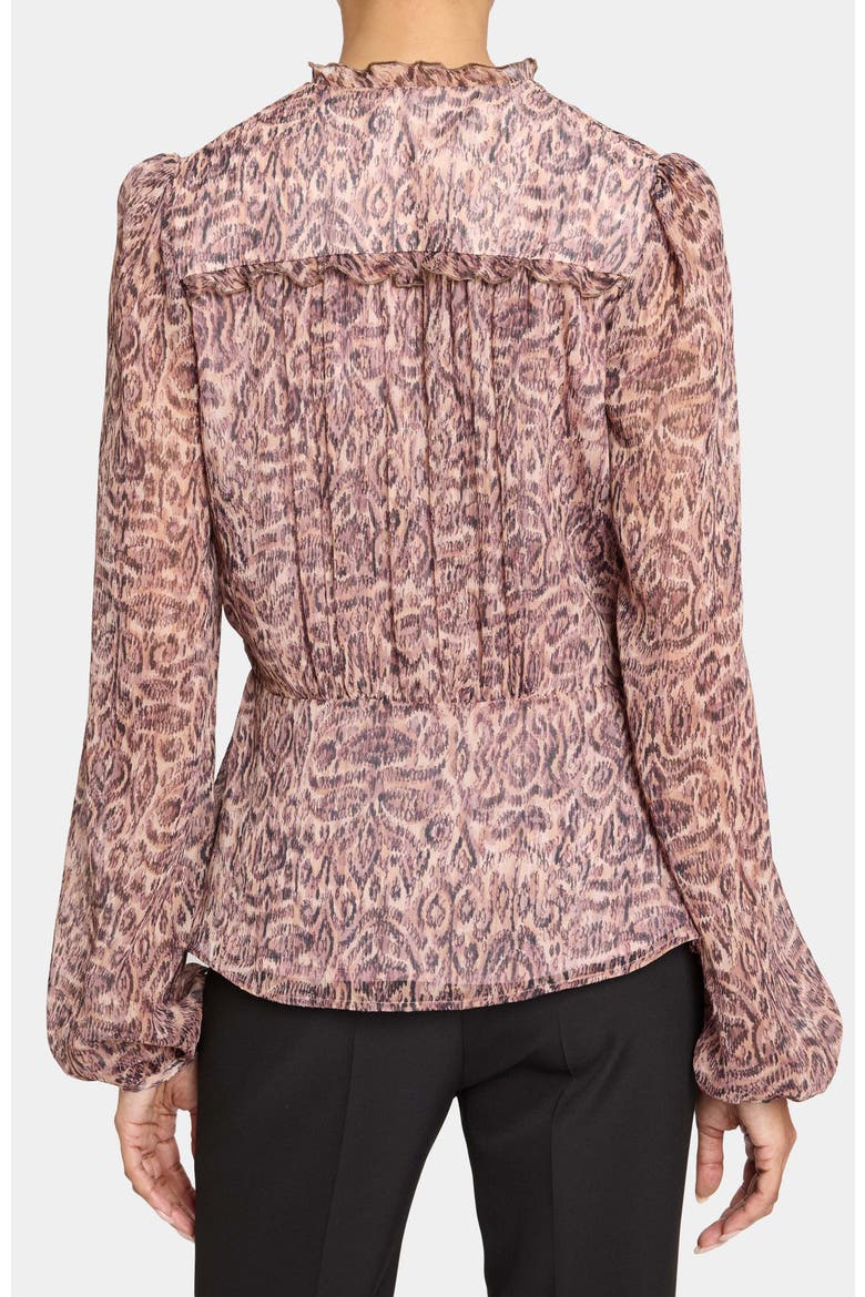 Lana Long Sleeve Ruffle Top in Paisley Printed Georgette, Alternate, color, DUSTY LILAC MULTI