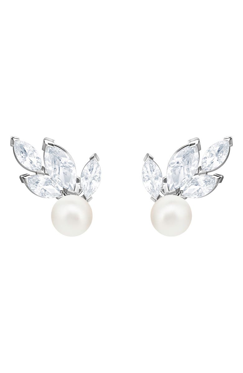 Swarovski Louison Crystal & Imitation Pearl Earrings, Main, color, 