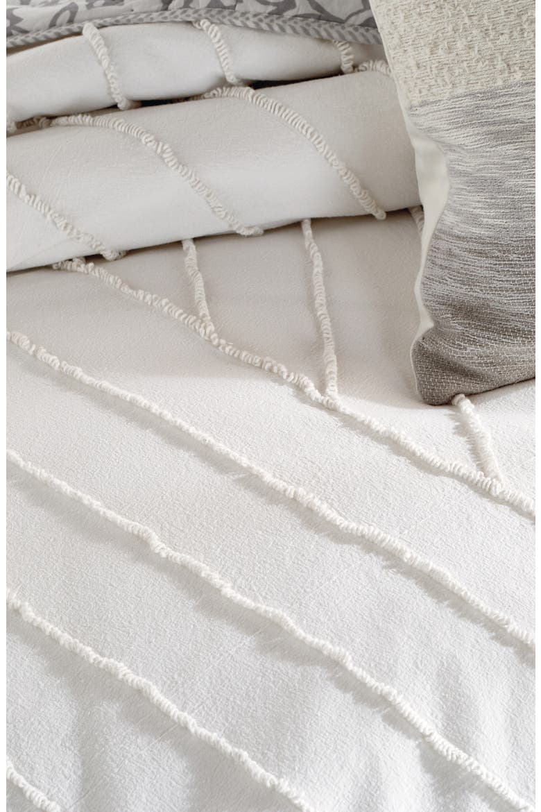 Linear Loop Comforter & Sham Set, Alternate, color, WHITE