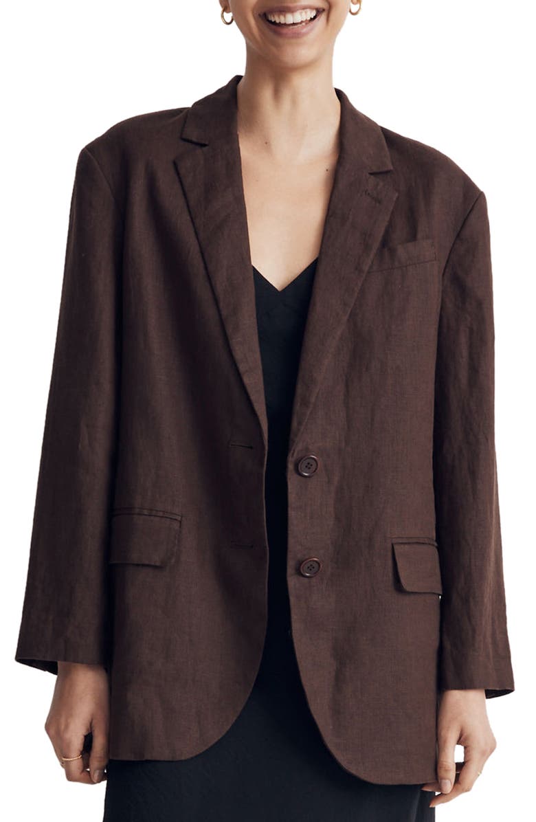 Madewell The Oversized Linen Blazer, Main, color, 