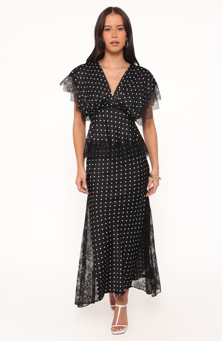 Petal & Pup Ailbhe Lace Skirt, Alternate, color, Black Polka Dot