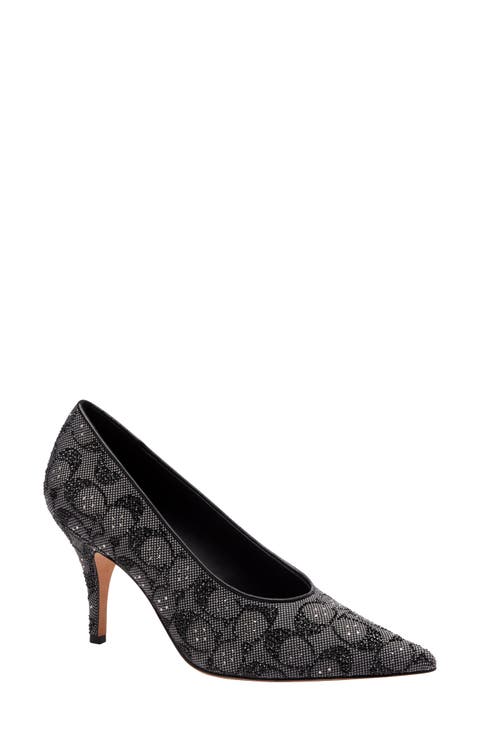 Daisy Signature Crystal Jacquard Pointed Toe Pump (Women)