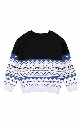 MILES THE LABEL Kids' Glacier Blue Fair Isle Sweater
