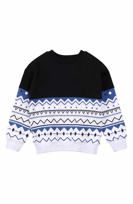 MILES THE LABEL Kids' Glacier Blue Fair Isle Sweater