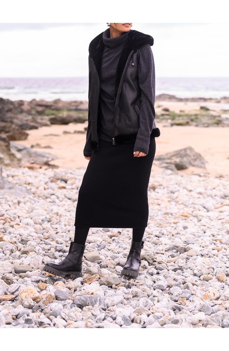 Celtic & Co. Geelong Wool Midi Skirt, Alternate, color, Black