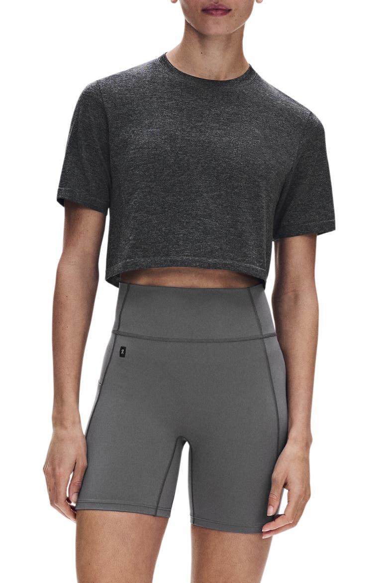 Train Flex Crop T-Shirt, Main, color, EMBER HEATHER