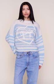 Guizio Mohair Alpaca Blend Heart Sweater