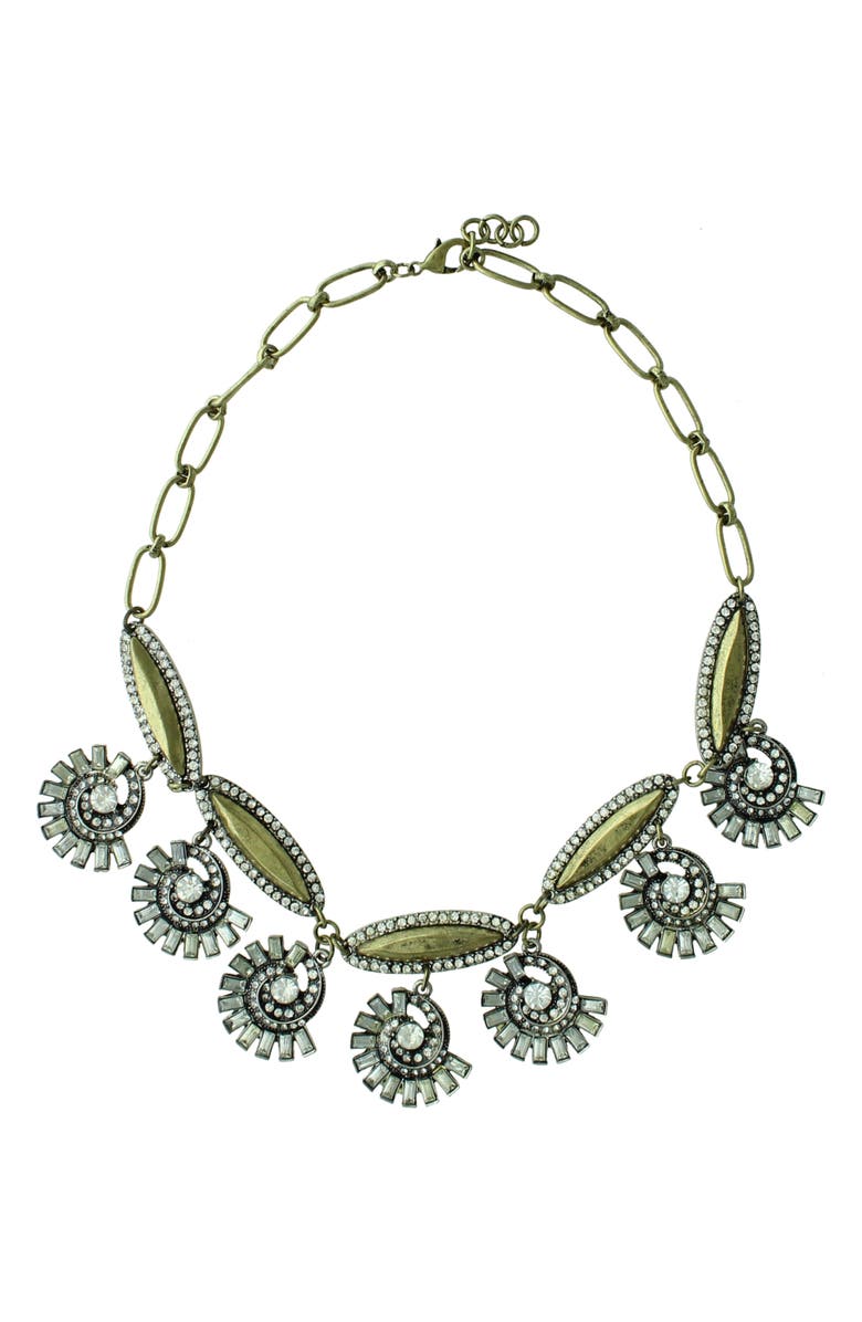 OLIVIA WELLES Mila Crystal Drop Necklace, Main, color, Gold / Clear