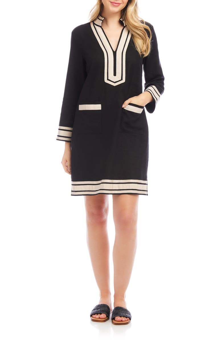 Karen Kane The Mykonos Sheath Dress, Main, color, Black W/ Tan