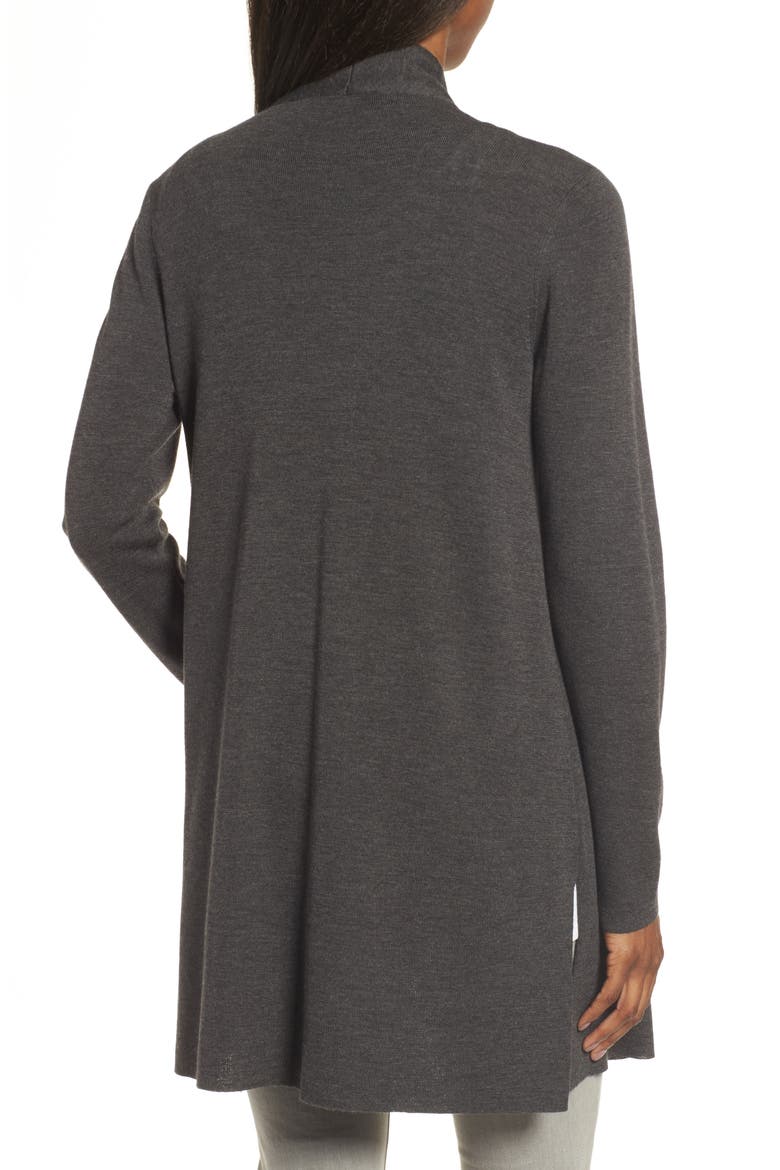 Merino Wool Long Cardigan, Alternate, color, BARK