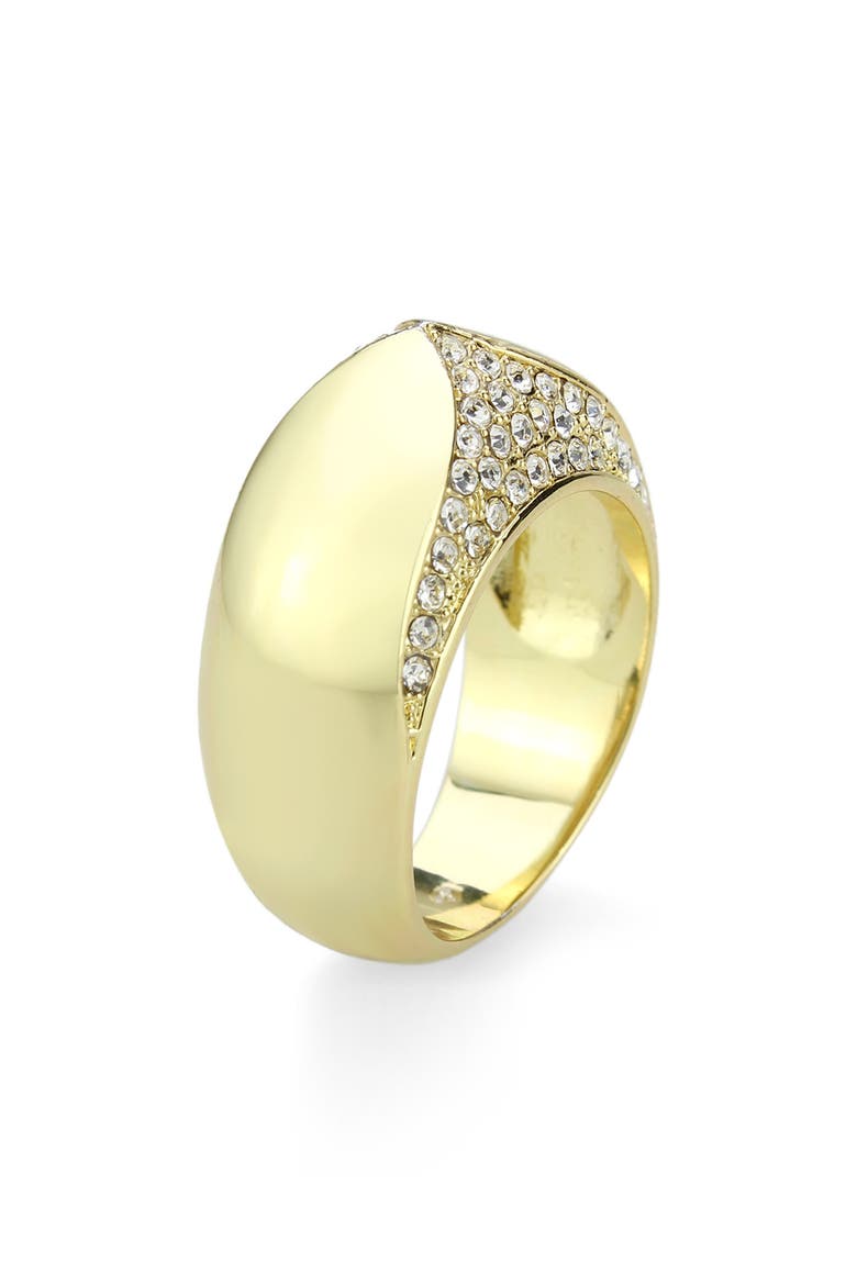 Pavé CZ Beveled Band Ring, Alternate, color, GOLD
