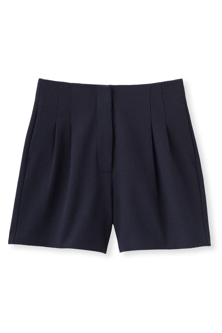 Frankie Pebbled Crepe Short, Alternate, color, Dark Navy