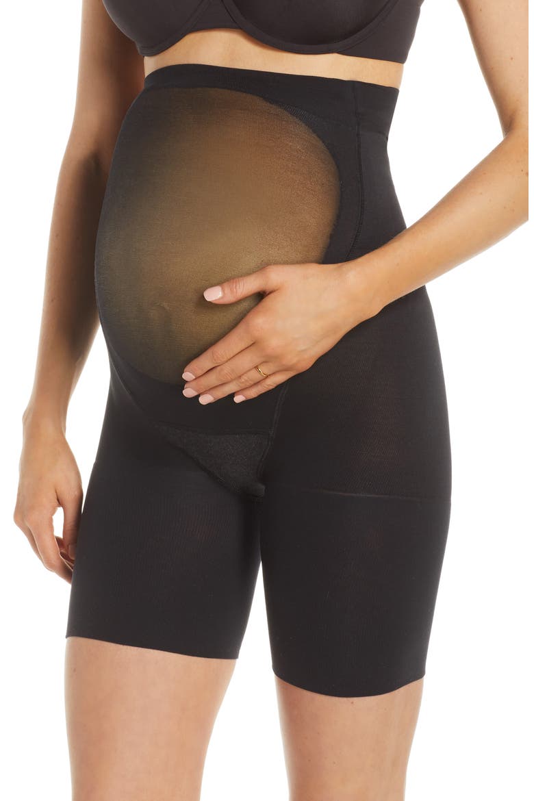 SPANXshape™ Mama Mid Thigh Shorts, Alternate, color, BLACK