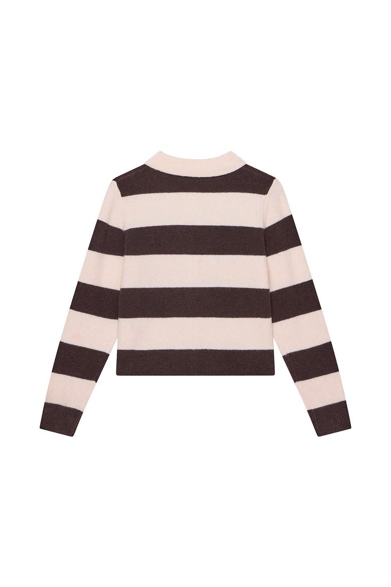 Striped Knit Cardigan, Alternate, color, Brown