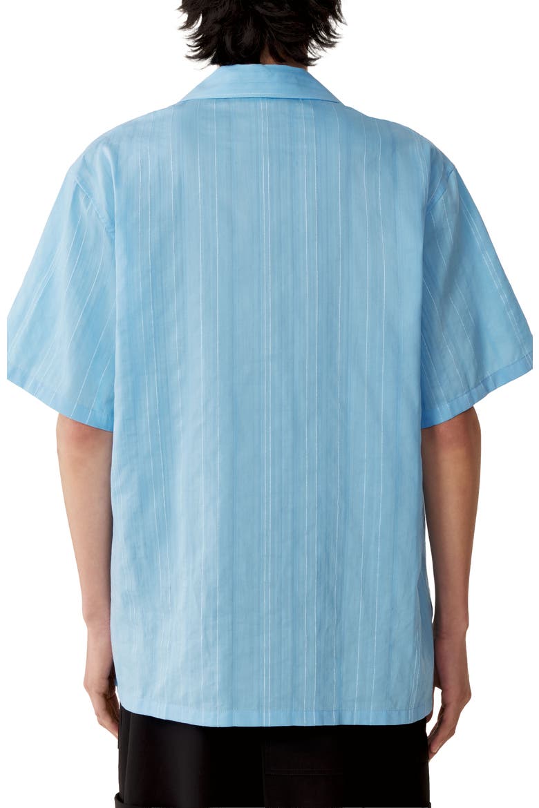 Textured Shirt In Cotton And Silk, Alternate, color, Periwinkle