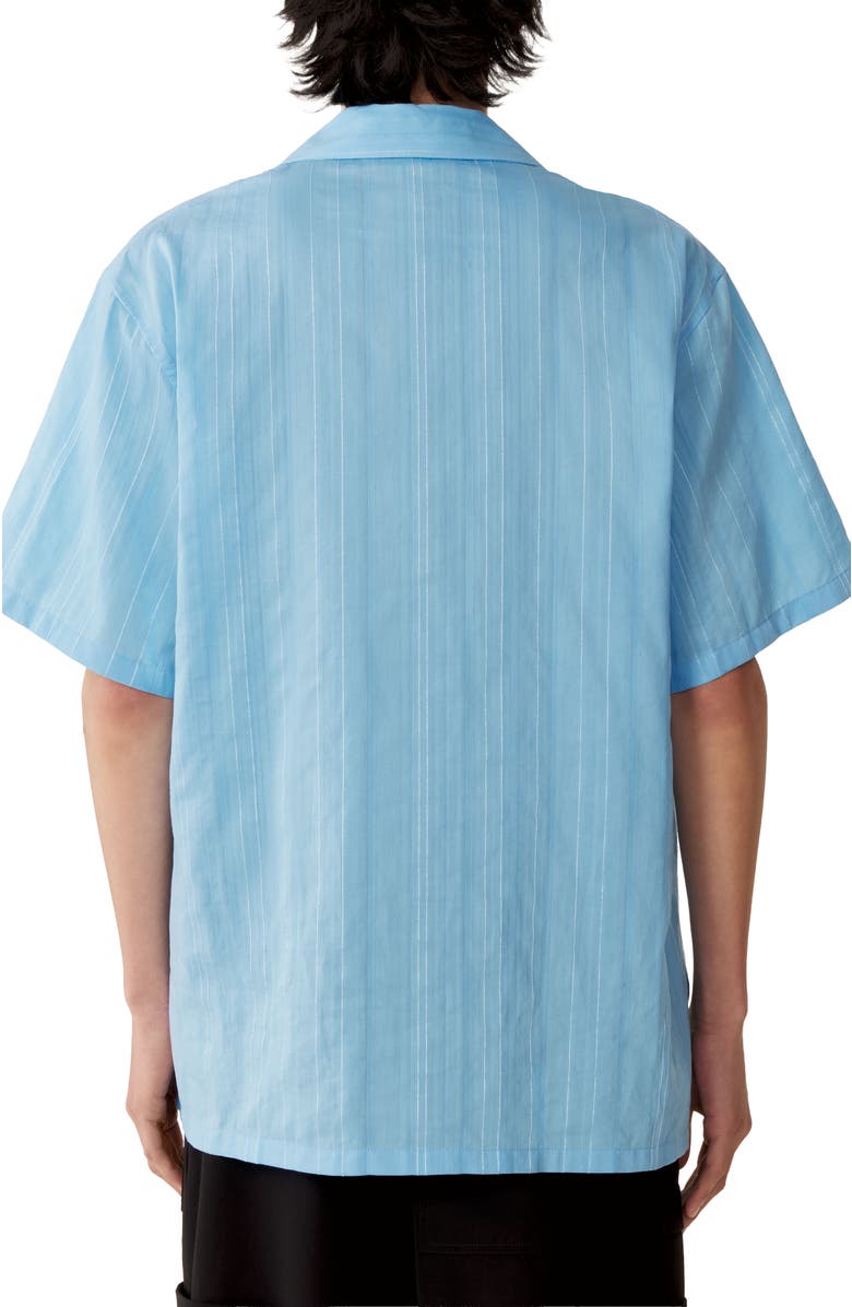 Lanvin Textured Shirt In Cotton And Silk, Alternate, color, Periwinkle