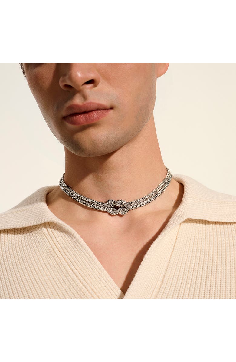 John Hardy Love Knot Necklace, 10mm, Alternate, color, Silver