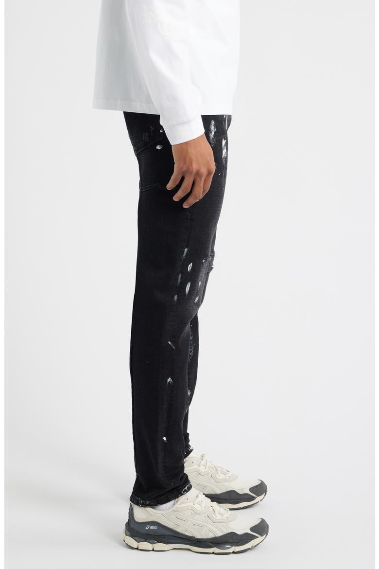 Clayton Paint Splatter Ripped Skinny Jeans, Alternate, color, DISTRESSED CHARCOAL PAINT