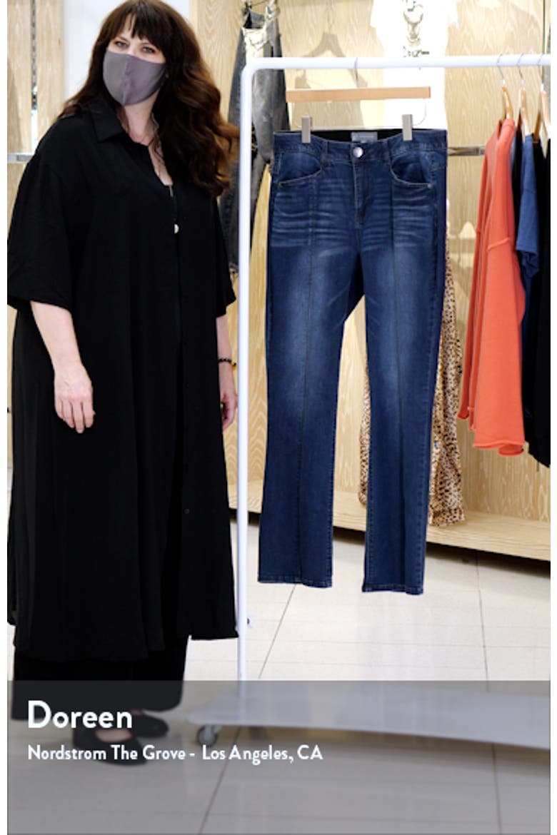 'Ab'Solution Itty Bitty High Waist Slit Hem Bootcut Jeans (Nordstrom Exclusive) video