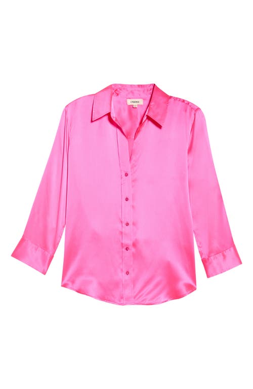 L'agence Dani Silk Charmeuse Blouse In Pink